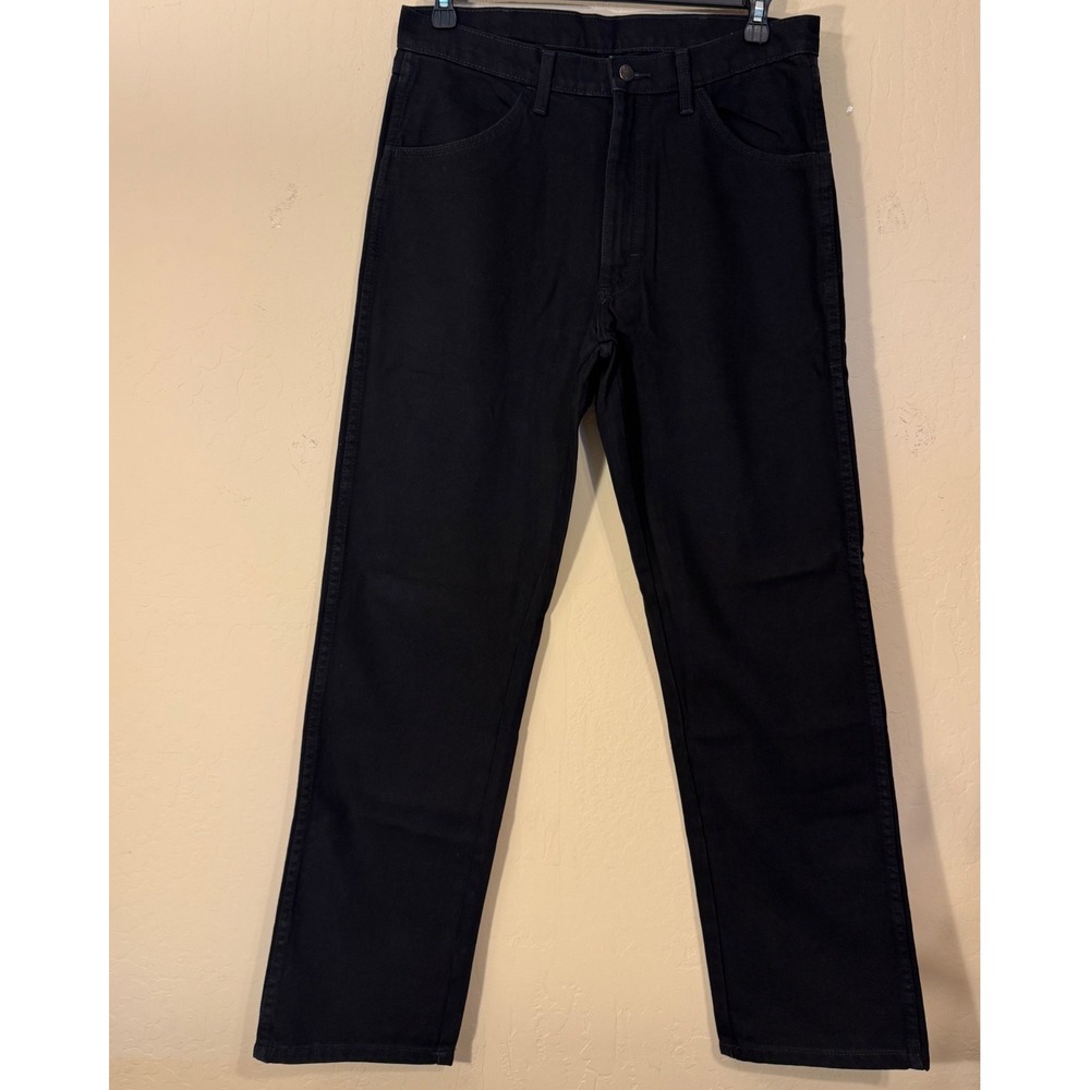 Rustler Wrangler Jeans Men 34x32 Black Regular Straight‎ Cotton Denim NEW